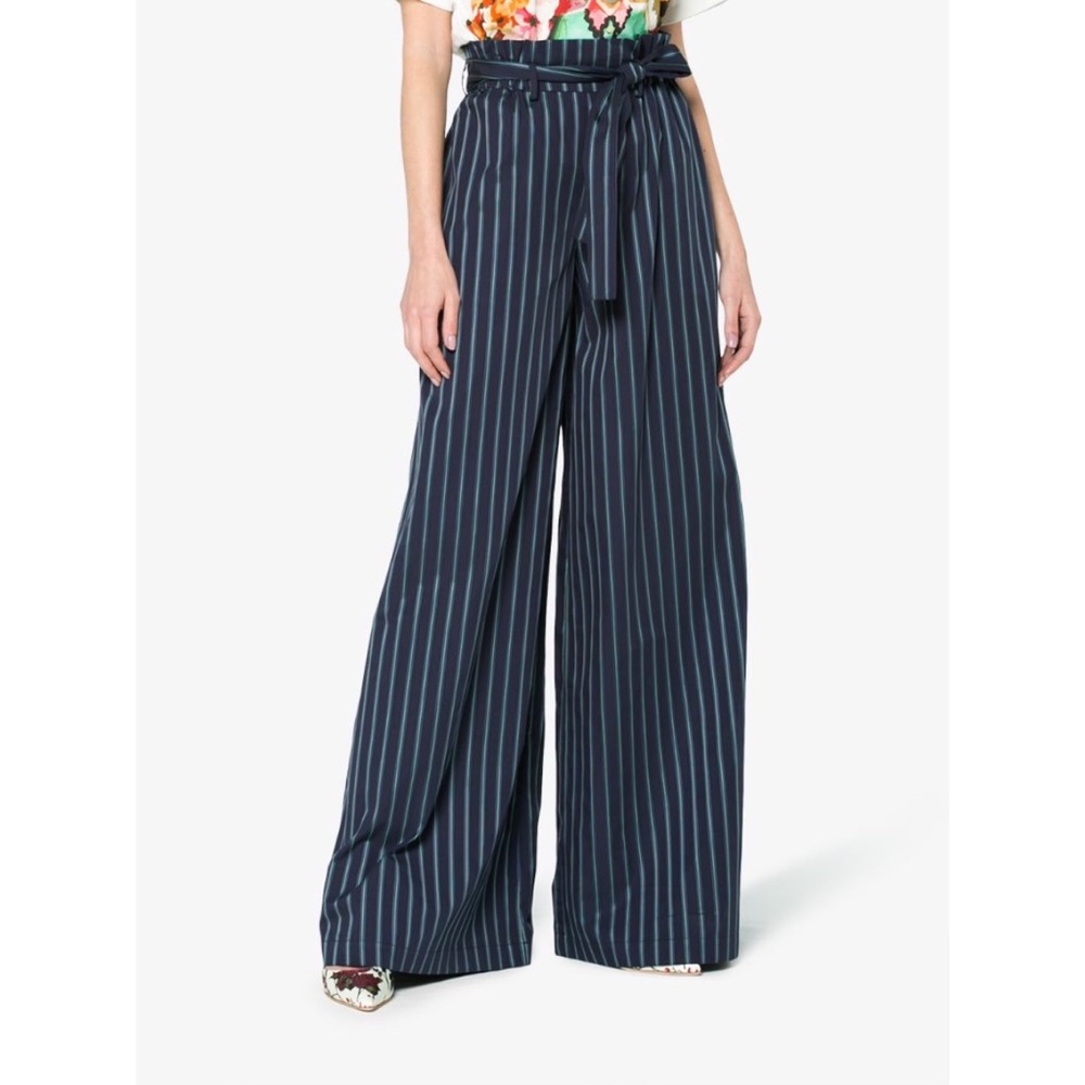 OSMAN | Paloma Cotton Stripe Wide Leg Trousers